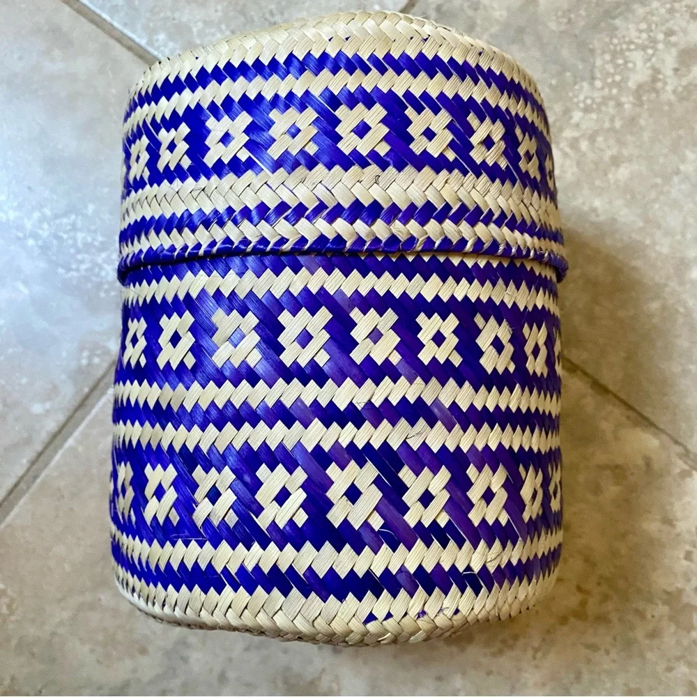 🆕 Handmade Palm Leaf Lidded Basket